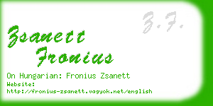 zsanett fronius business card